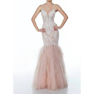 NEW ALYCE PARIS mermaid dress in ivory and mademoiselle